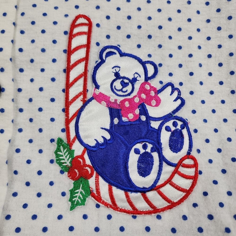 Bold Spirit Christmas Pajama Sleepshirt NWT Large Cotton Nightgown Polka Dot - Picture 5 of 14